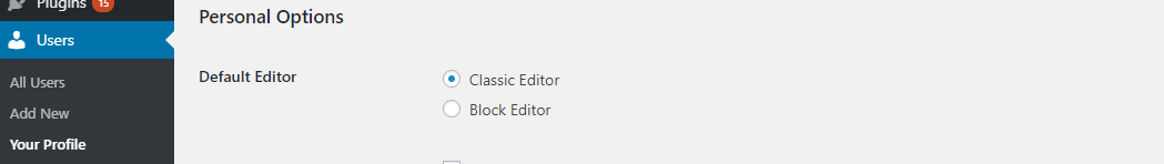 Wordpress User Profile Editor Options